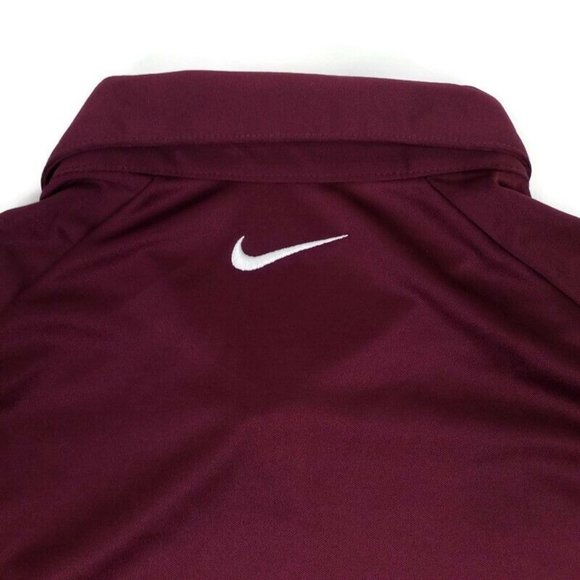 Nike Team iHoops First Logo Burgandy Short Sleeve Fit Dry Polo Shirt Mens Large - Picture 11 of 12